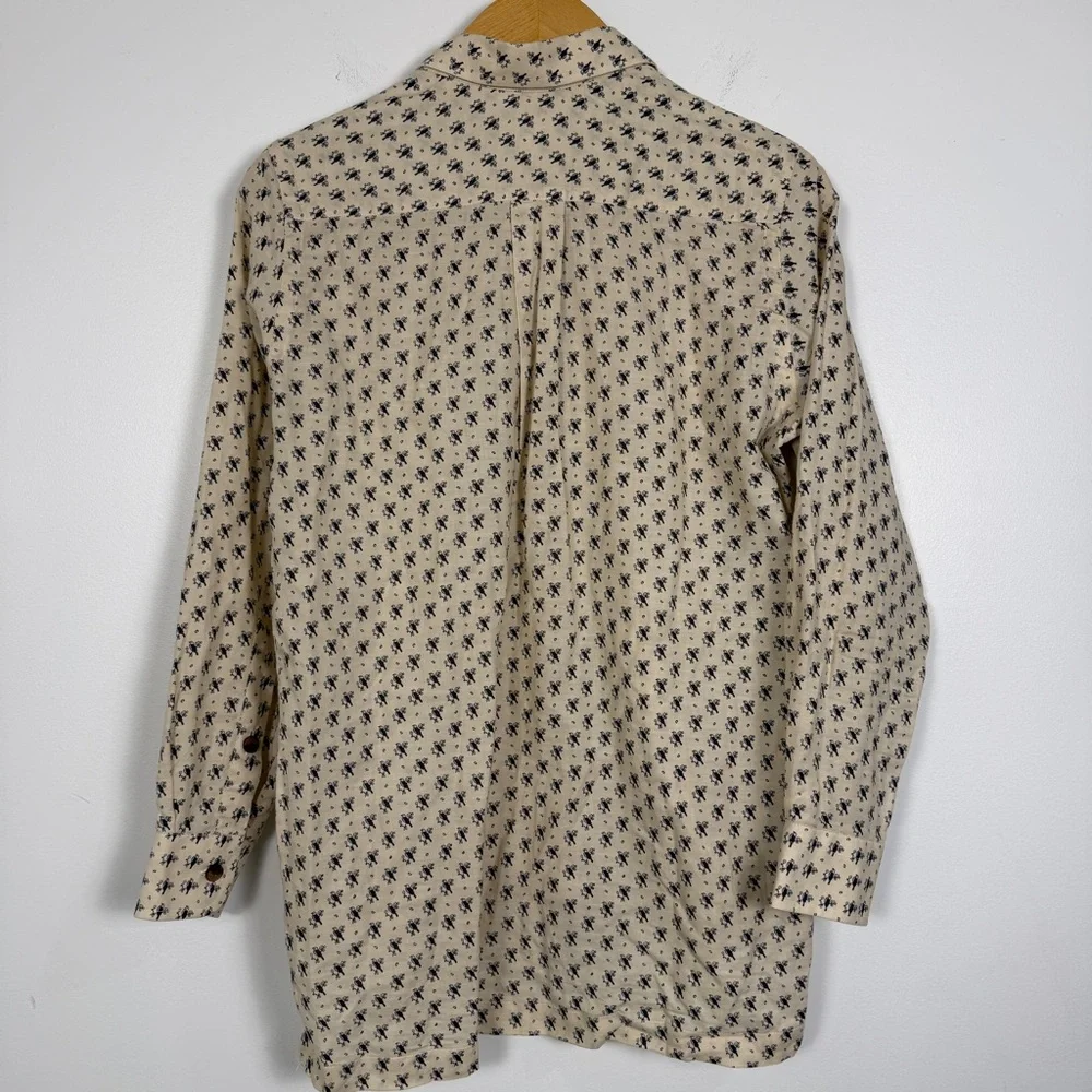 Billy Reid Italian Made Cotton Button Down Shirt XS | Cream Bird Print | NWOT - Picture 6 of 7